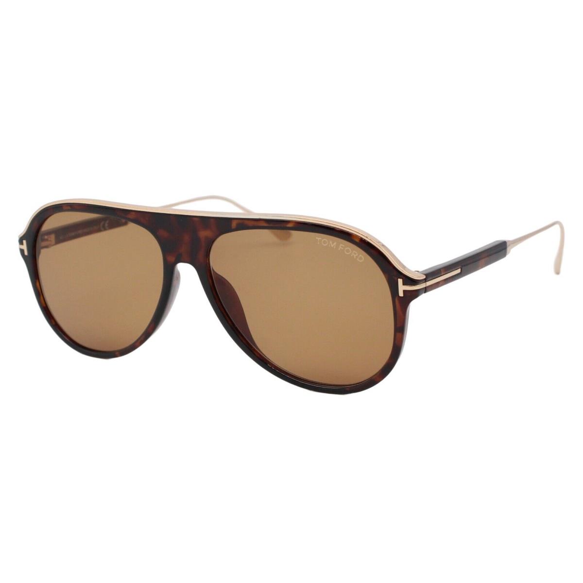 Tom Ford Nicholai-02 624 52E Gold Tortoise Brown Lens Sunglasses 57-14-145 Wcase