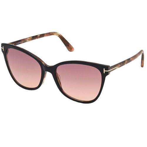Tom Ford Women`s Sunglasses Ani Gradient Bordeaux Lens Black Frame FT08445805T - Frame: Black, Lens: Bordeaux