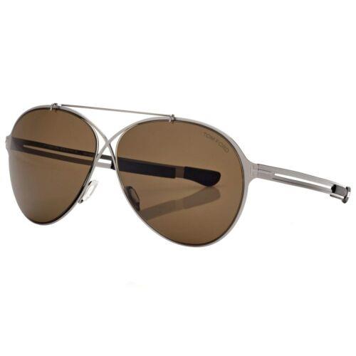 Tom Ford Men`s Sunglasses Rocco Roviex Lens Aviator Shape Frame FT08286214J - Frame: Light Ruthenium, Matte Black, Lens: Roviex