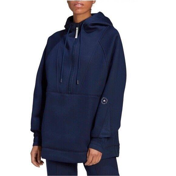 Adidas By Stella Mccartney Women`s Half Zip Hoodie Navy Large Retail
