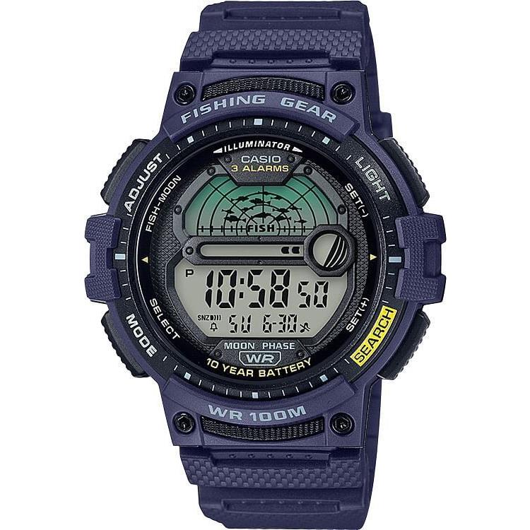 Casio WS-1200H-2AV Dual Time Digital Watch - Perfect For Fishermen - Durable