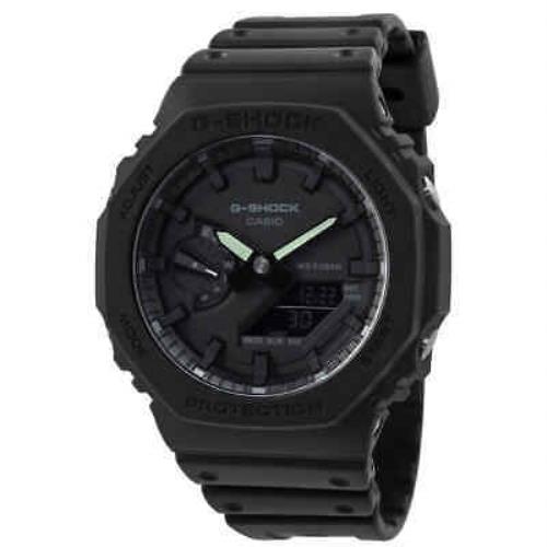 Casio Alarm World Time Quartz Analog-digital Black Dial Men`s Watch GA2100-1A1
