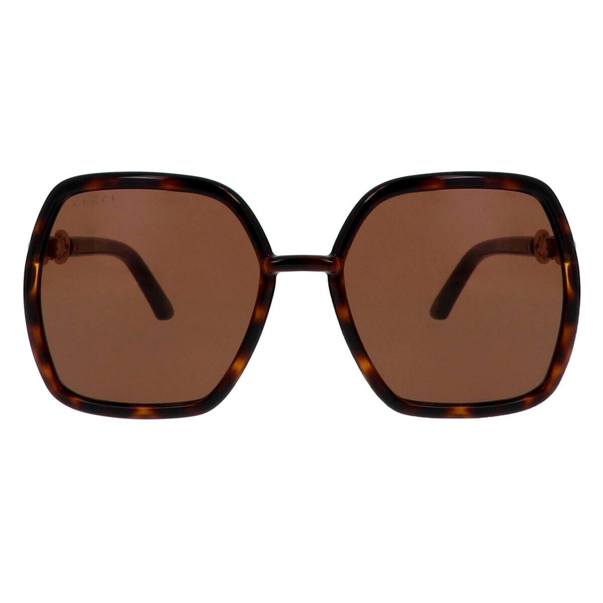 Gucci GG0890S Sunglasses Women Havana Geometric 55mm