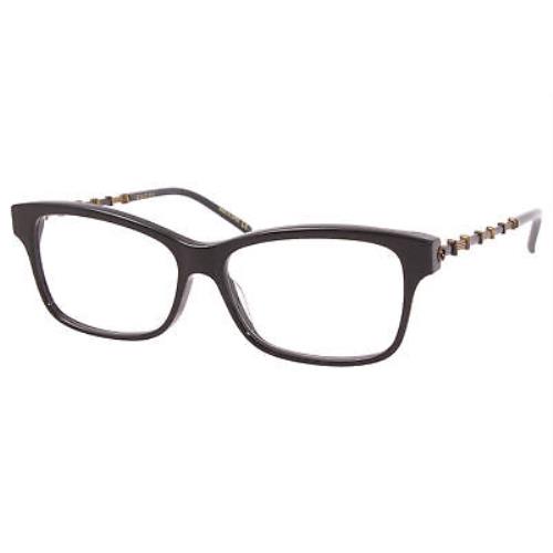 Gucci Women`s Gucci-logo GG0657O 001 Black/gold Full Rim Rectangular Eyeglasses - Black Frame