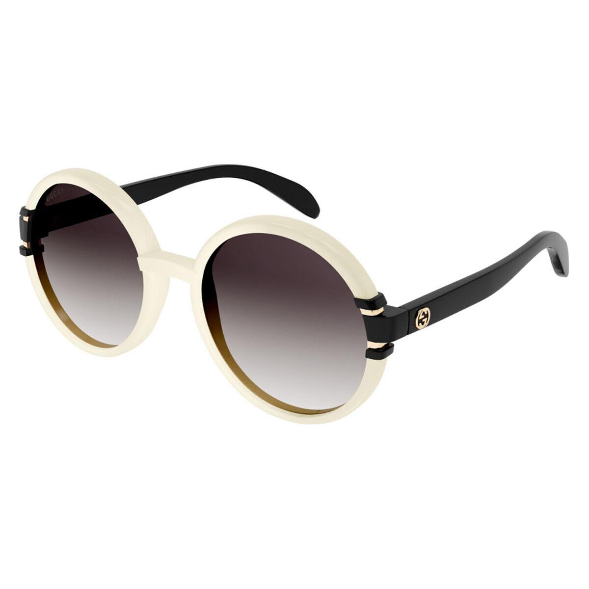 Gucci GG1067S Sunglasses Ivory/black Brown Gradient 58mm