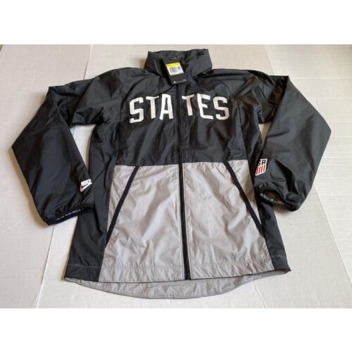 Men`s Nike Usa Black Full Zip Windbreaker Jacket with Hood CN7075-010 Sz S