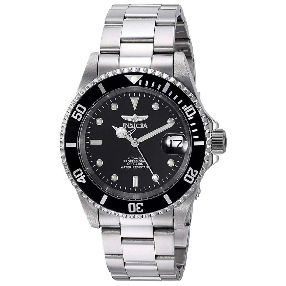 Invicta Men`s Watch 40mm Pro Diver Automatic Black Dial Stainless Steel Band