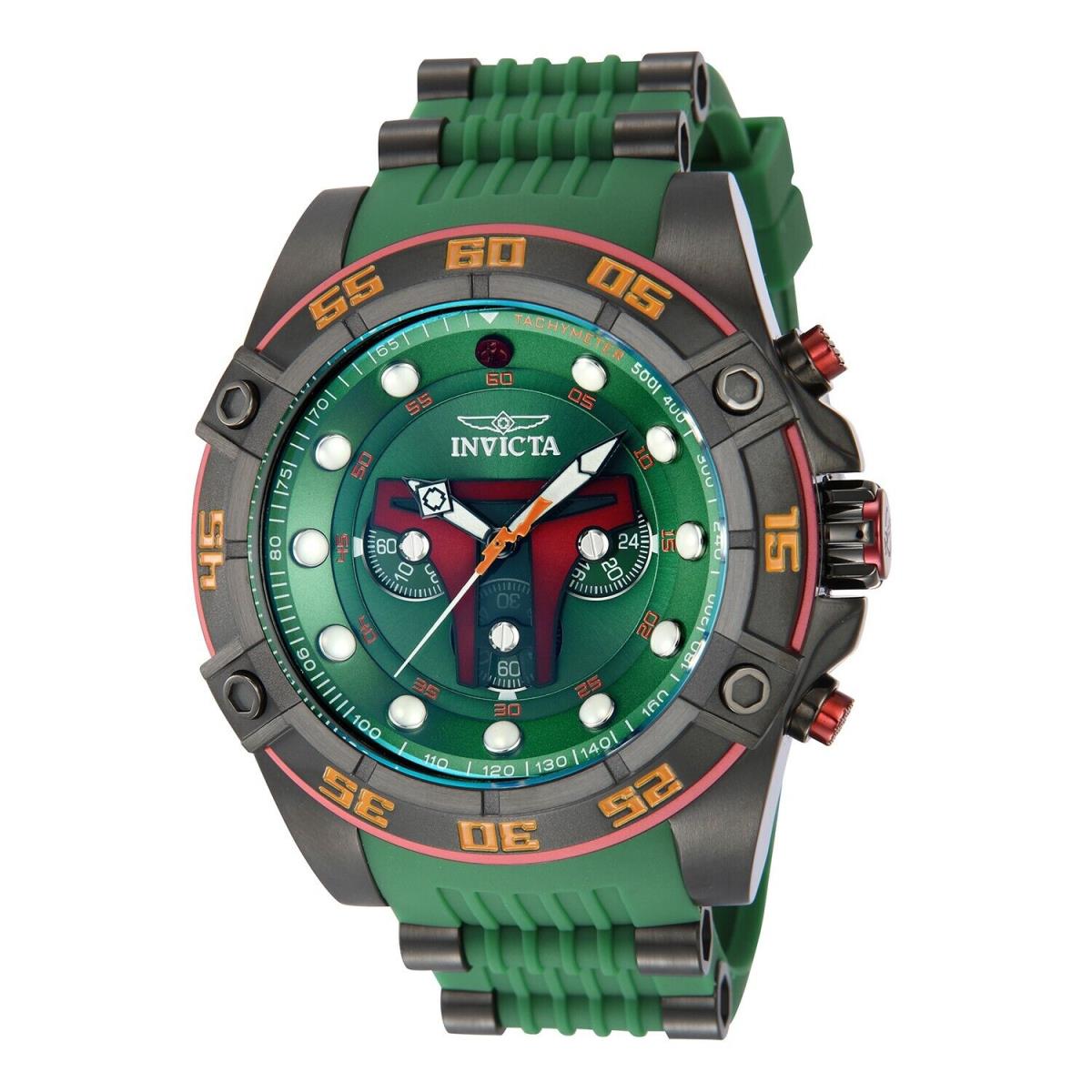 Invicta Men`s 52mm Star Wars Boba Fett Chronograph Limited Edition SS Watch