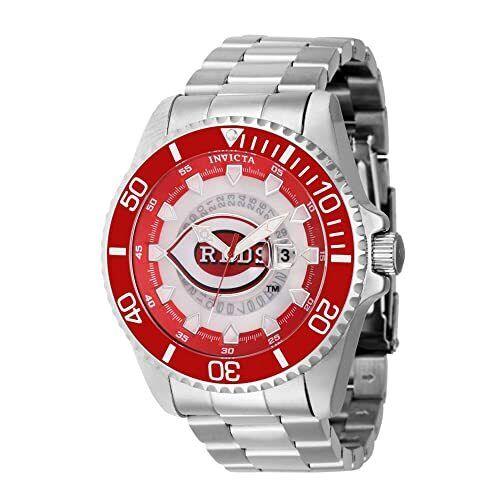 Invicta Men`s 43460 Mlb Cincinnati Reds Quartz Red Silver Watch