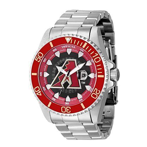 Invicta Men`s 43454 Mlb Arizona Diamondbacks Quartz Ivory Red White Black Watch