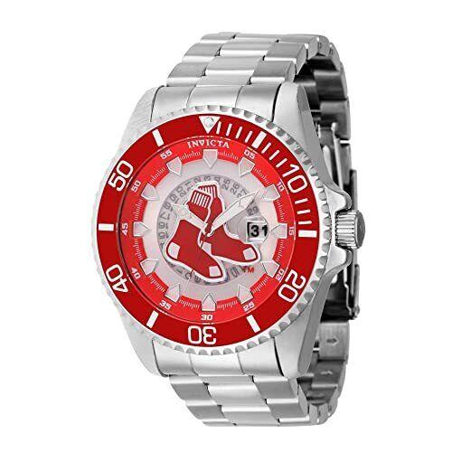 Invicta Men`s 43457 Mlb Boston Red Sox Quartz Red Silver White Dial Watch