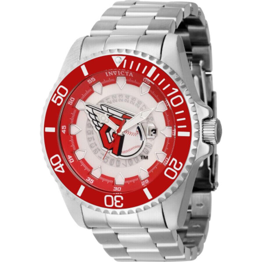 Invicta Mlb Cleveland Guardians Quartz White Dial Men`s Watch 43461