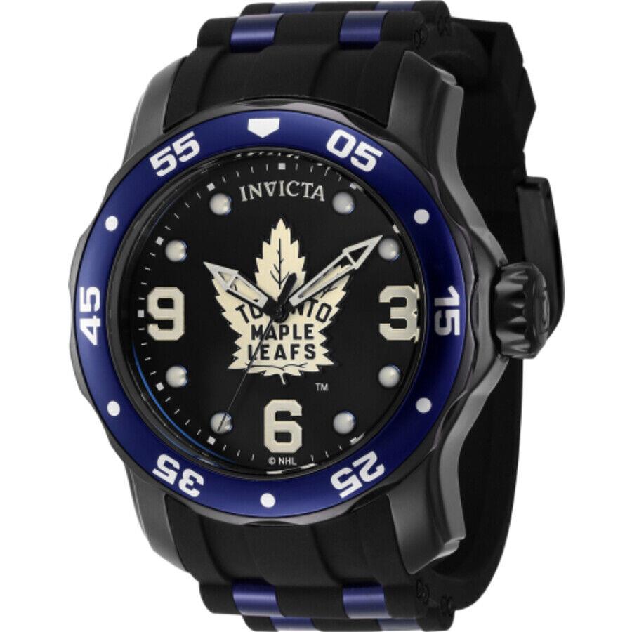 Invicta Nhl Toronto Maple Leafs Quartz Black Dial Men`s Watch 42648