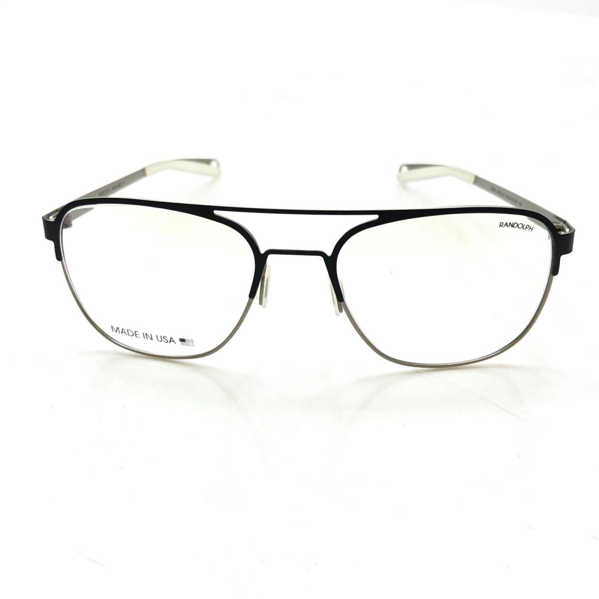 Randolph Boston BO001 Black Silver Aviator Prescription Eyeglasses Frames + Case