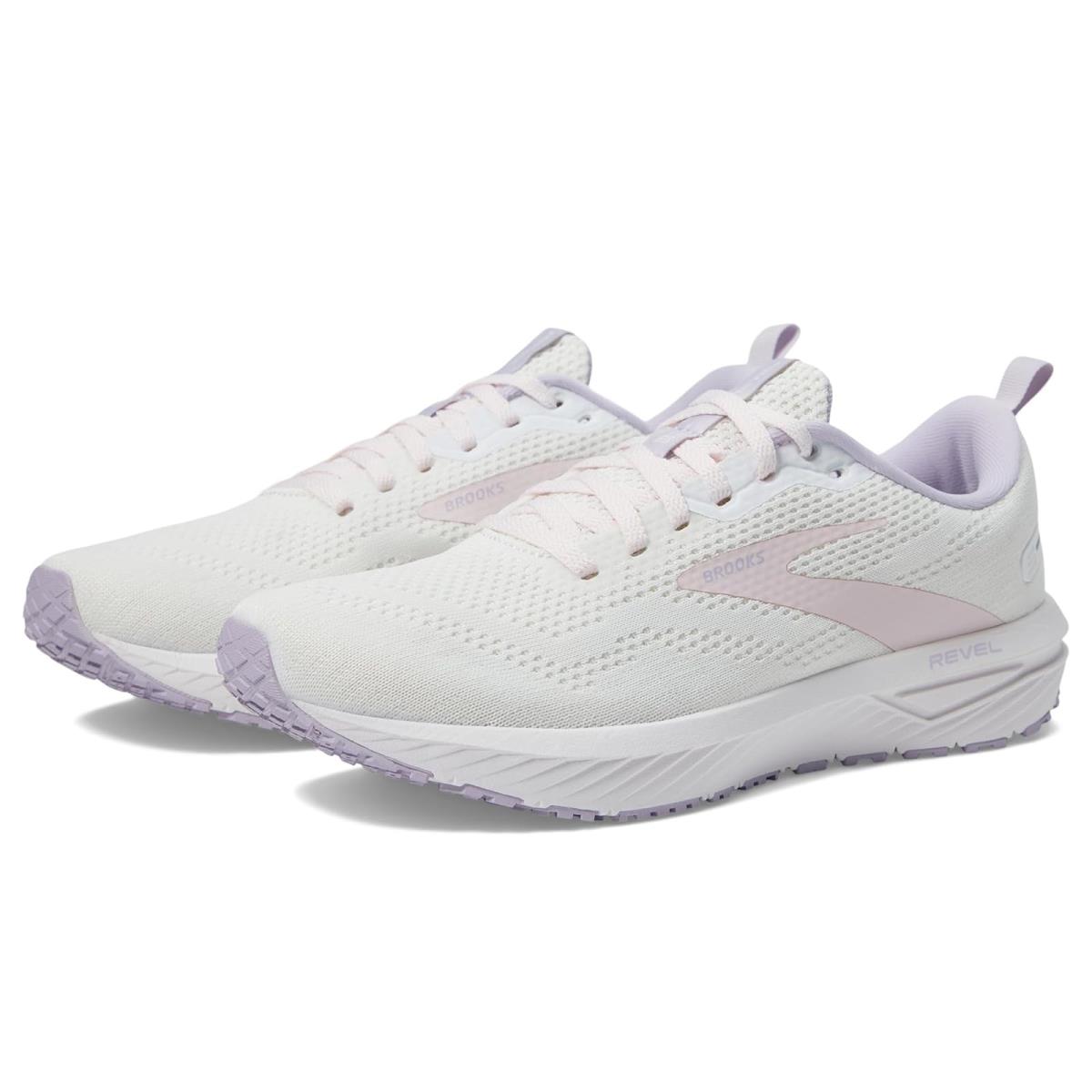 Woman`s Sneakers Athletic Shoes Brooks Revel 6 Marshmallow/Pink/Purple