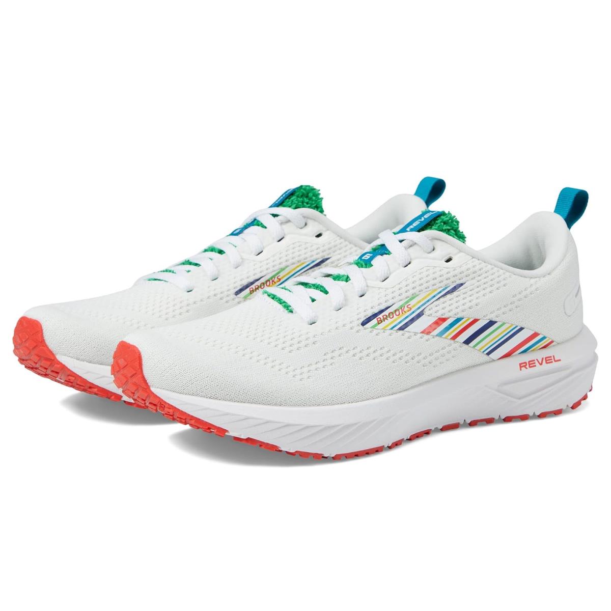 Woman`s Sneakers Athletic Shoes Brooks Revel 6 White/Green/Red