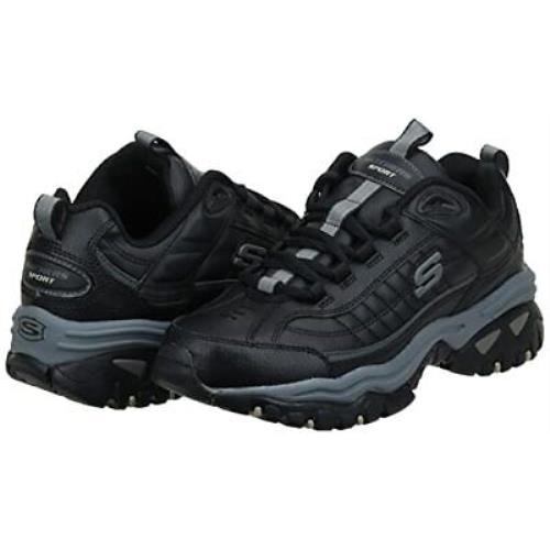 Skechers Mens Energy Afterburn Laceup Sneaker Athletic Running Shoes 10.5 DM Black/grey