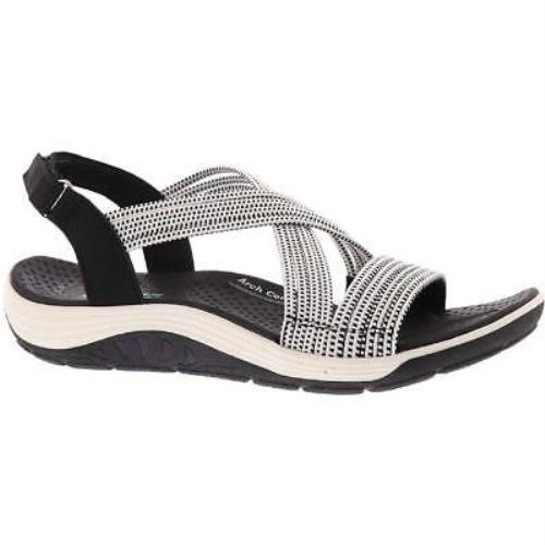 Skechers Womens Independence B/w Sport Sandals Shoes 8 Medium B M Bhfo 8574