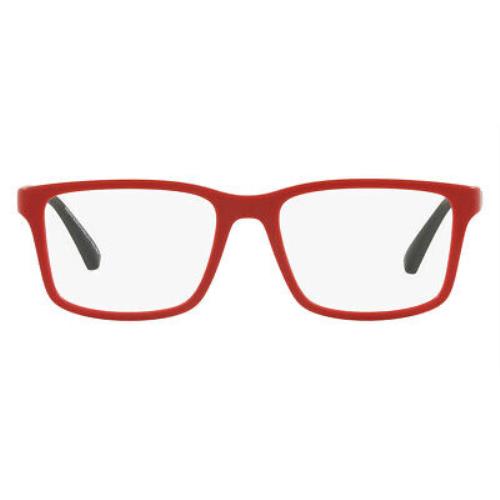 Emporio Armani EA3203 Men Eyeglasses Matte Red Square 48mm