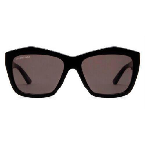 Balenciaga BB0216S Sunglasses Women Black Gray Square 57mm