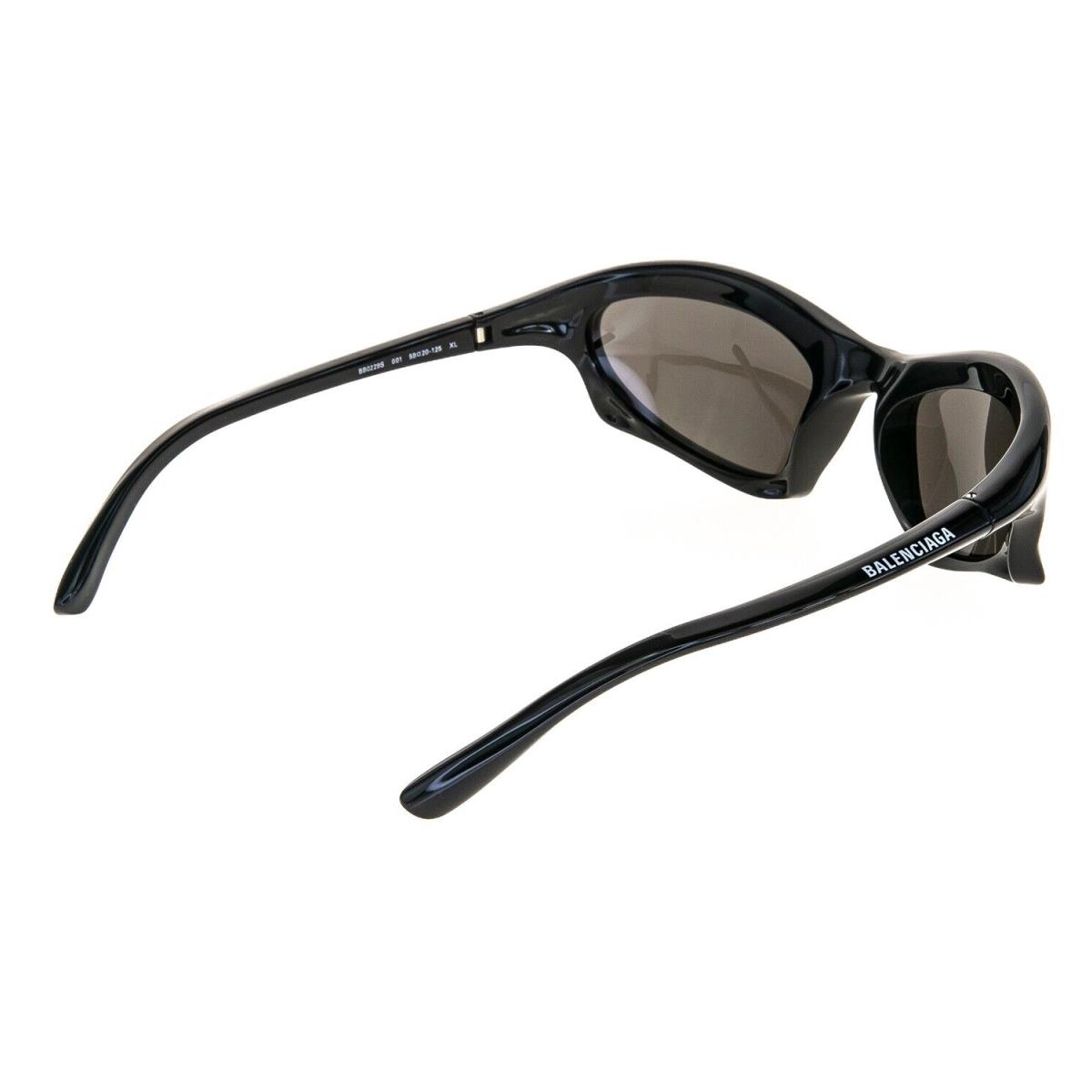 Balenciaga Bat 0229 Black 001 Fashion Demna Angular Wrap Sunglasses BB0229S