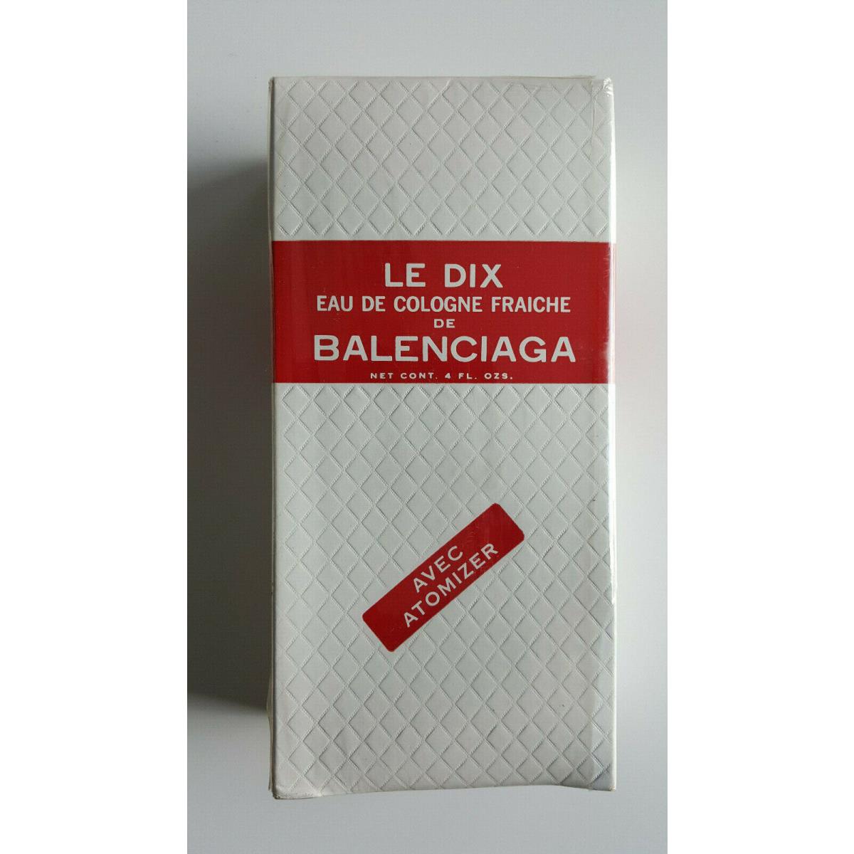 Vintage LE Dix Eau de Cologne Fraiche De Balenciaga - France 4 Oz. Unopened