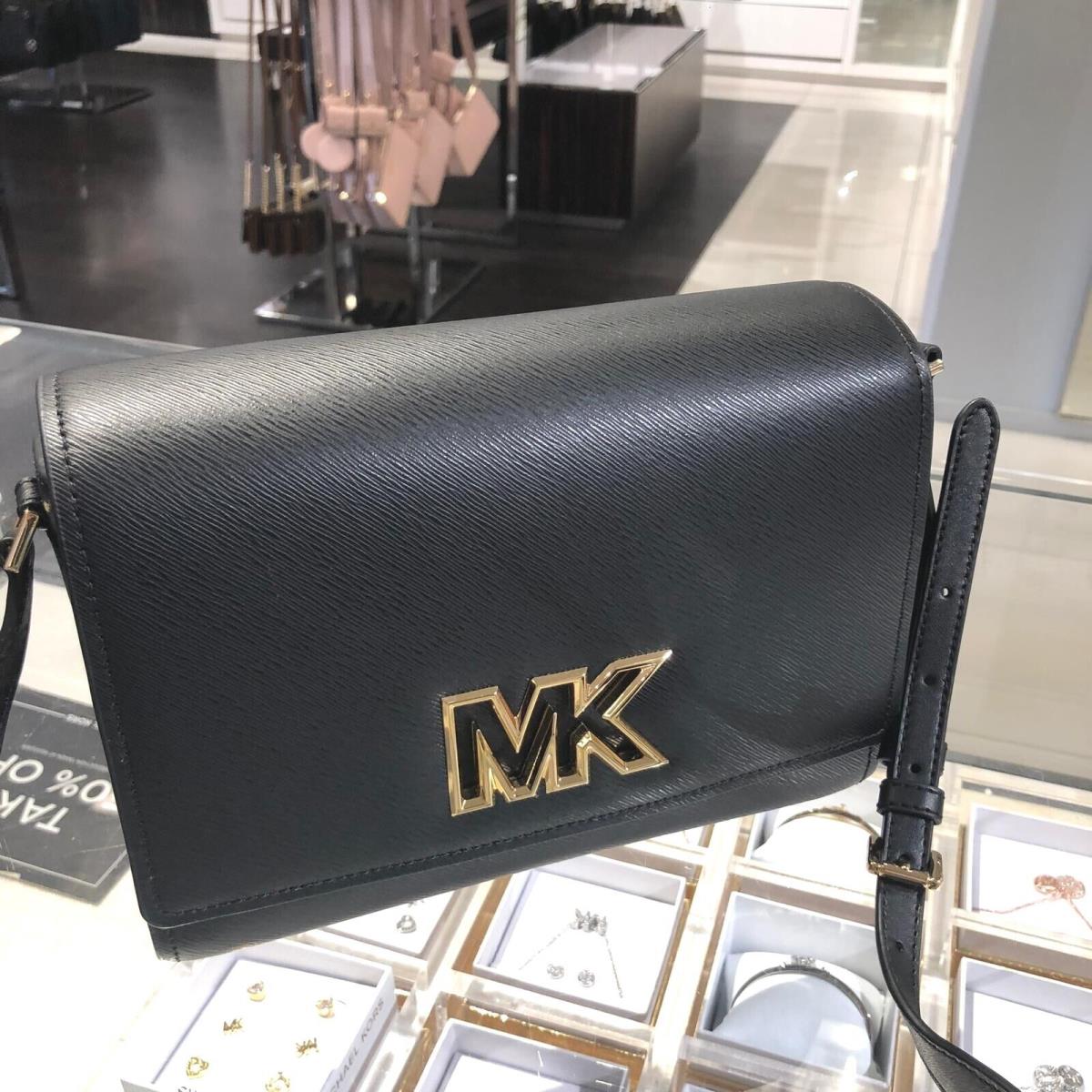 Michael Kors Mimi Medium Flap Pvc Leather Shoulder Handbag Color Variations BLACK