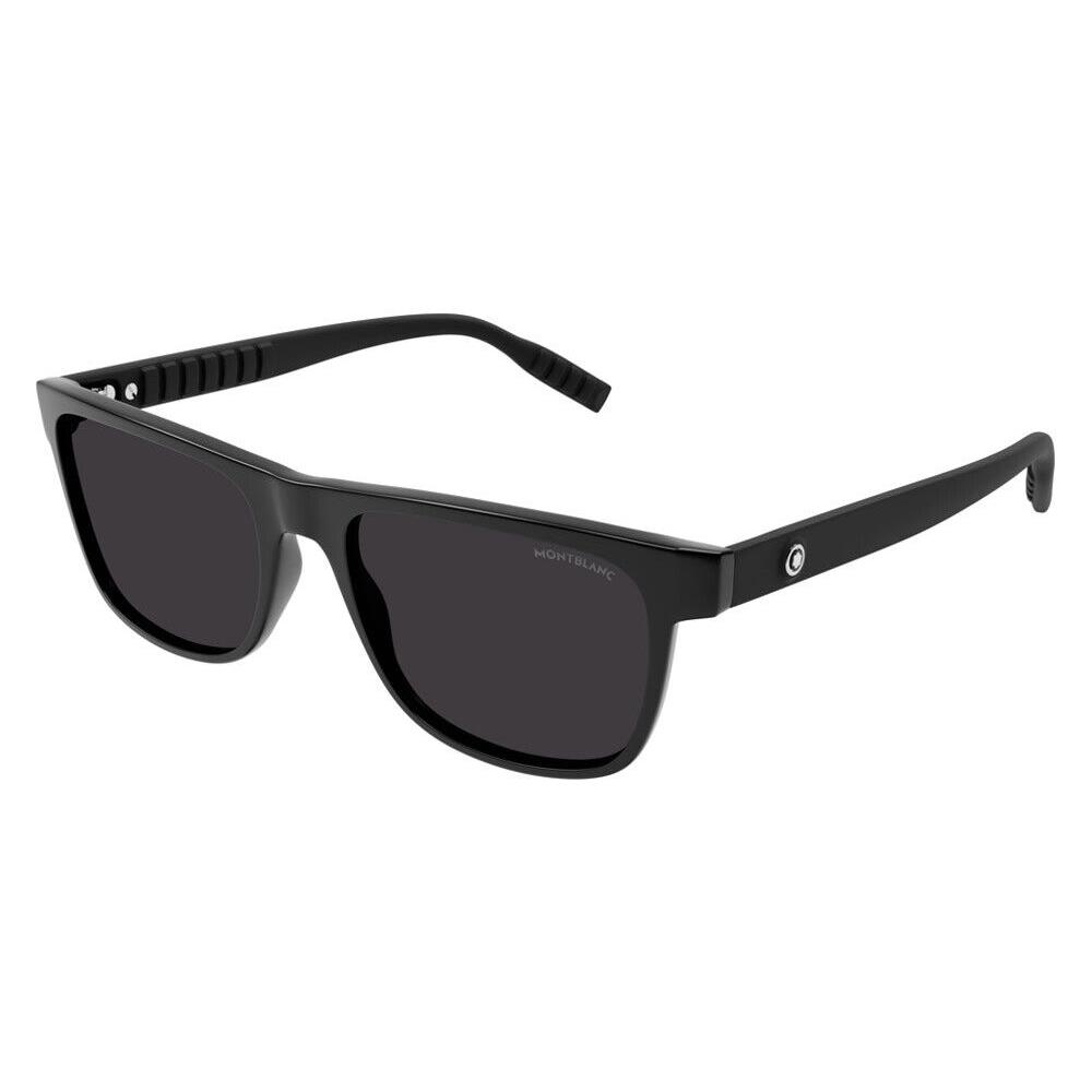 Montblanc MB0209S Sunglasses Men Black Gray Ar Rectangle 56