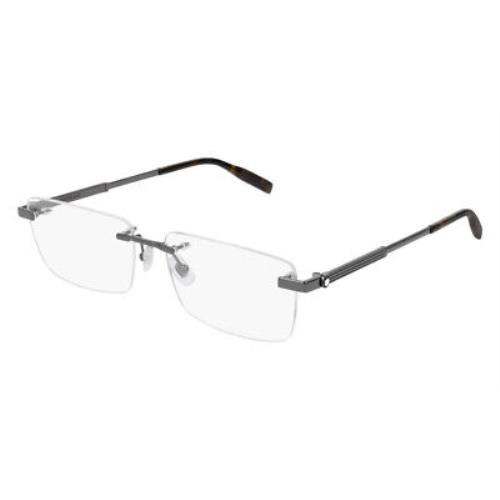 Montblanc MB0030O Eyeglasses Men Ruthenium Rectangle 59mm - Frame: , Lens: