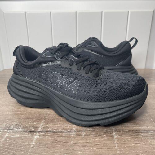 Hoka Bondi 8 Womens Running Shoes Size US 6.5 B Medium Black/black