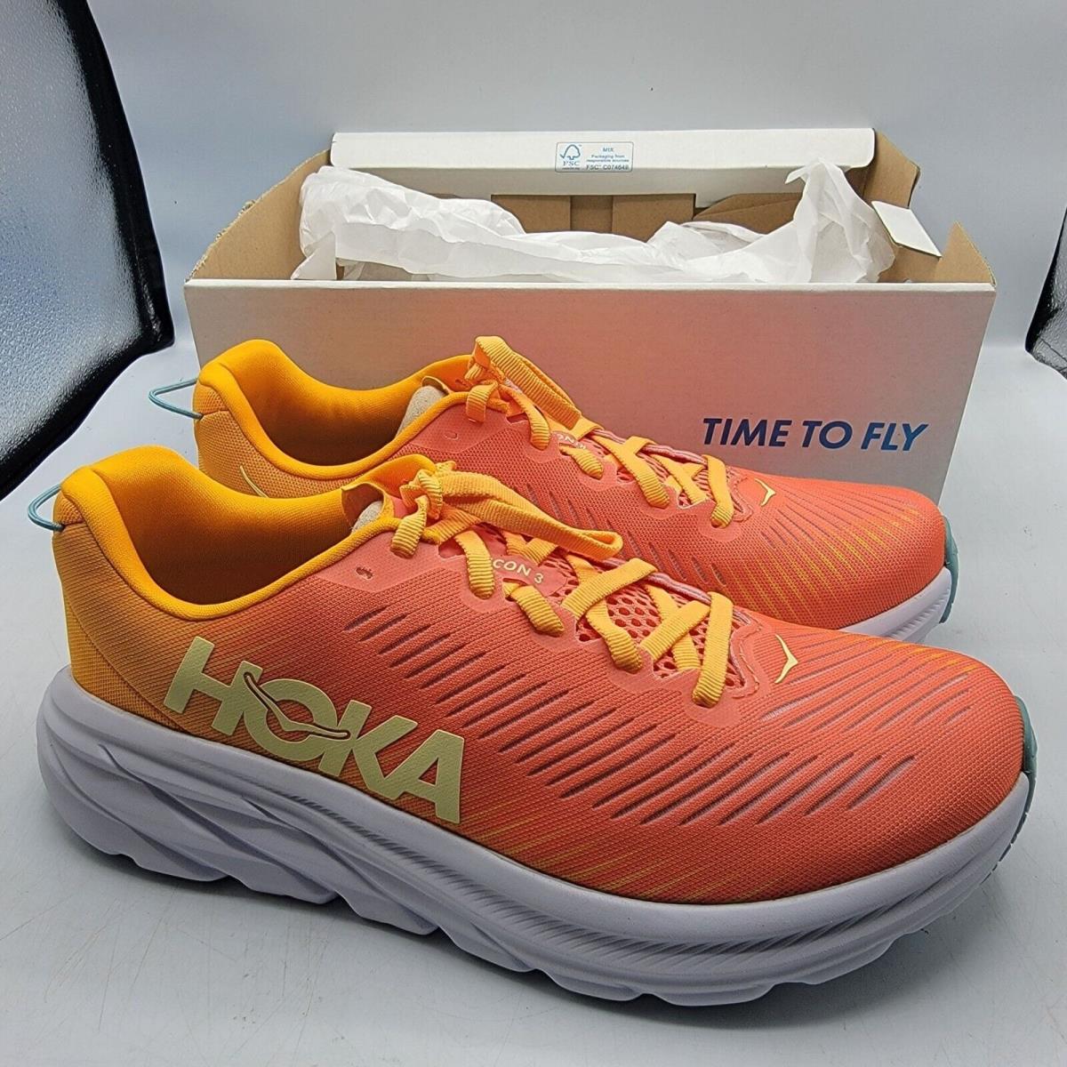 Hoka One One Rincon 3 Womens Size 7.5 Orange Running Shoes 1119396 Cryw