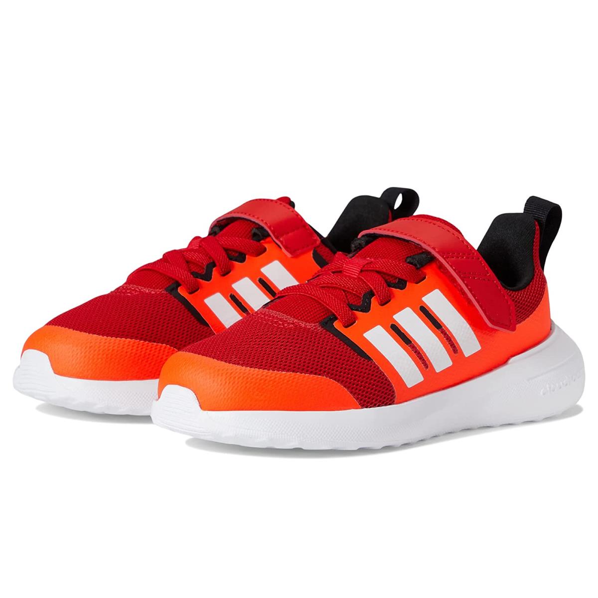 Boy`s Sneakers Athletic Shoes Adidas Kids Fortarun 2.0 Elastic Toddler Better Scarlet/White/Solar Red