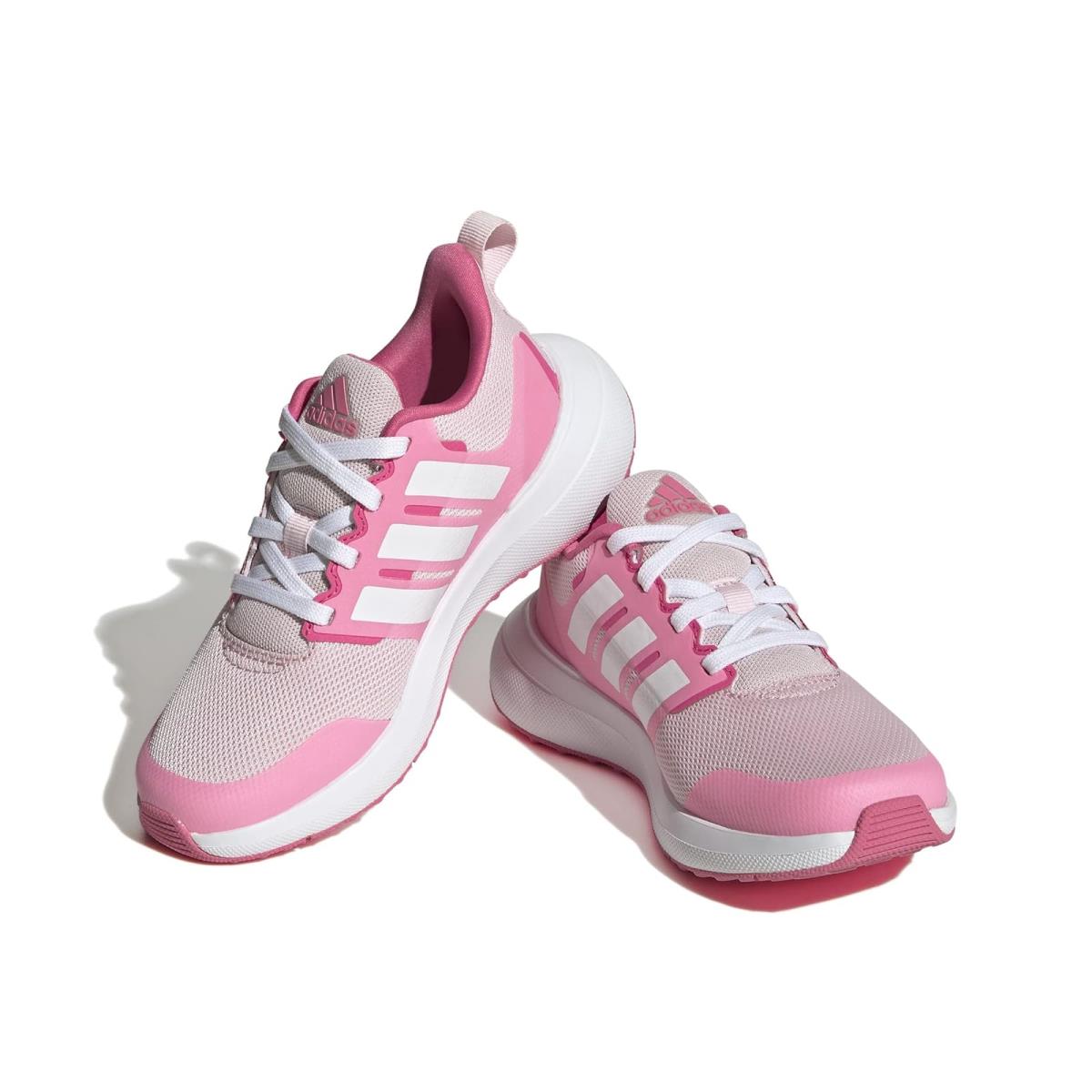 Girl`s Shoes Adidas Kids Fortarun 2.0 Little Kid/big Kid Clear Pink/Footwear White/Bliss Pink