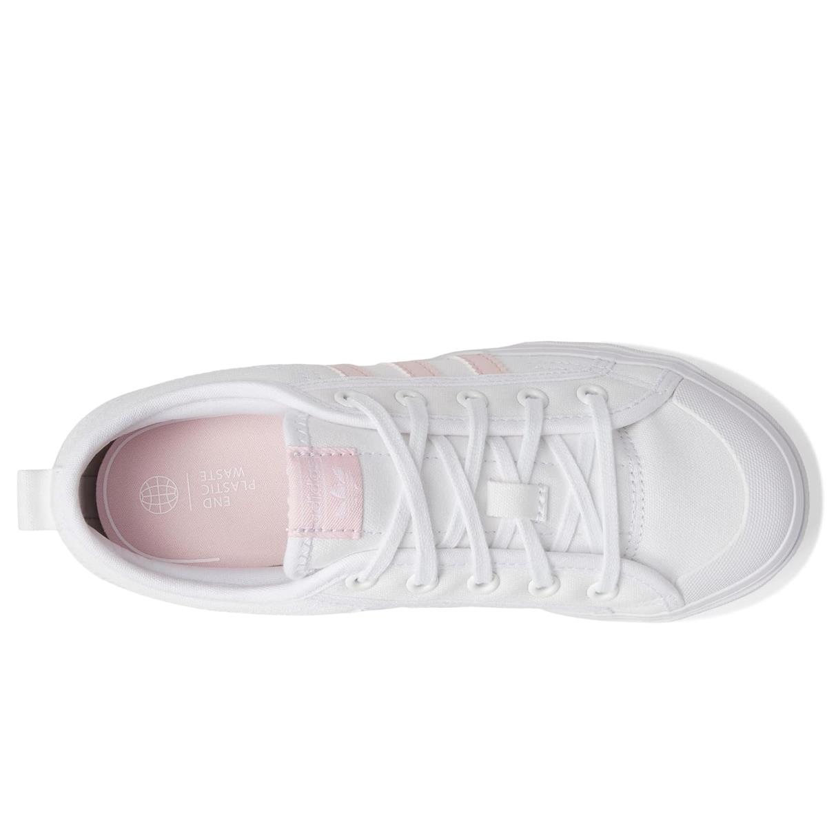 Girl`s Shoes Adidas Originals Kids Nizza Platform Little Kid - White/Clear Pink/White