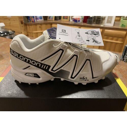 W/ Tags Salomon Speedcross 3 White Trail Running Shoes 413127 Men Sz 9.5