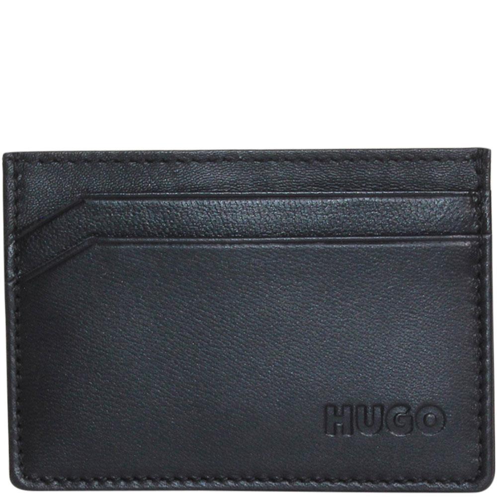 Hugo Boss Men`s Subway-s Wallet Card Holder Leather Black