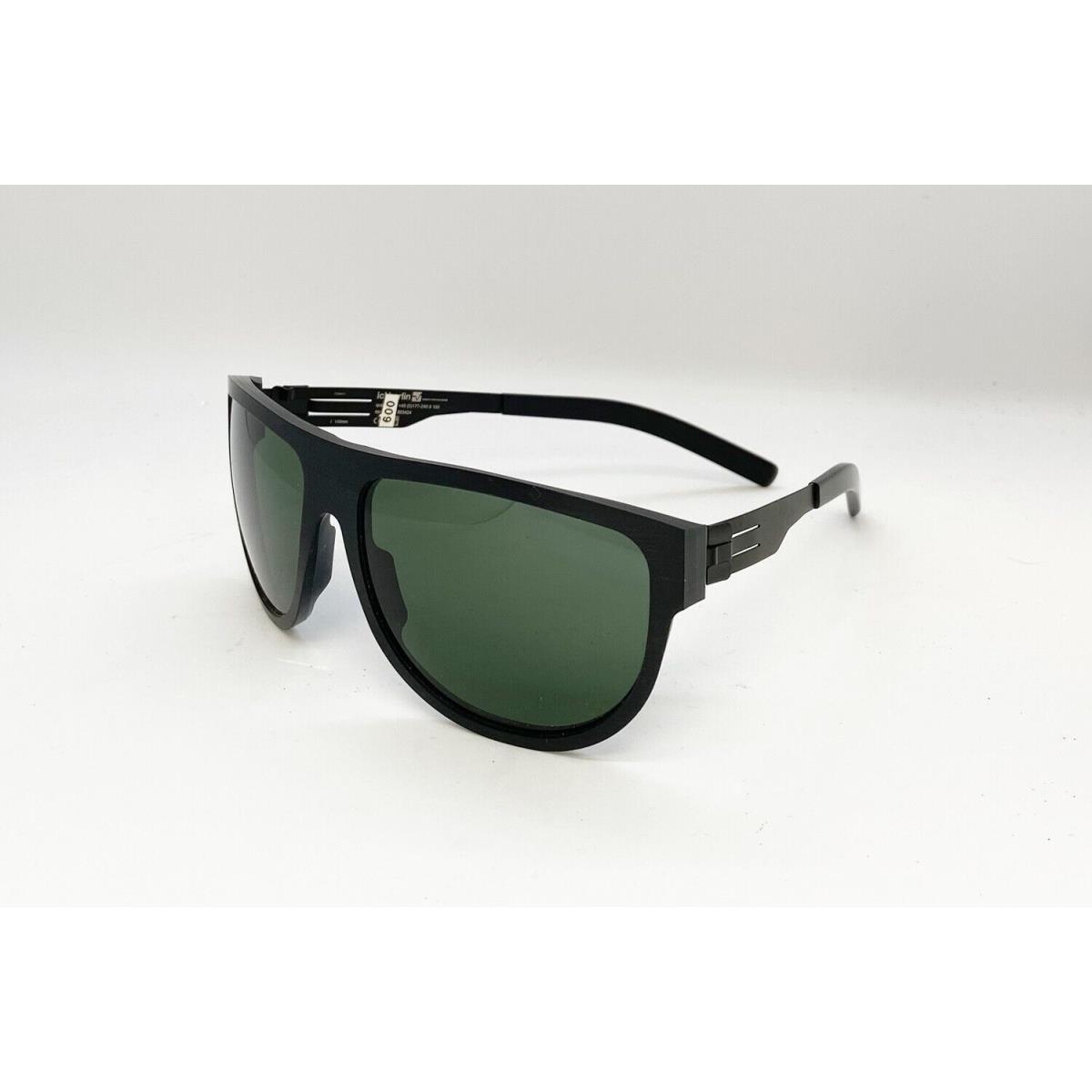 ic Berlin Alexander g. Sunglasses Brushed Obsidian / Green Semi Round