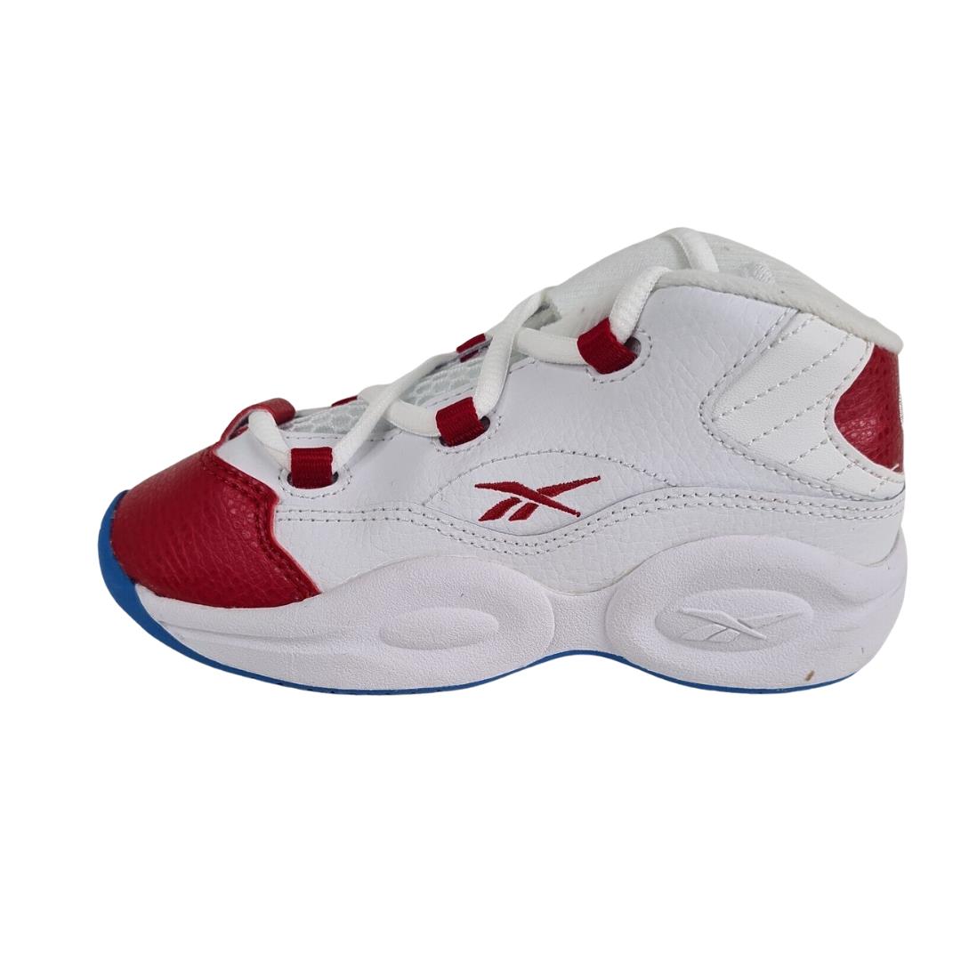Reebok Toddler`s Iverson Question AR1859 Shoes Athletic Sneakers White Red Sz 10