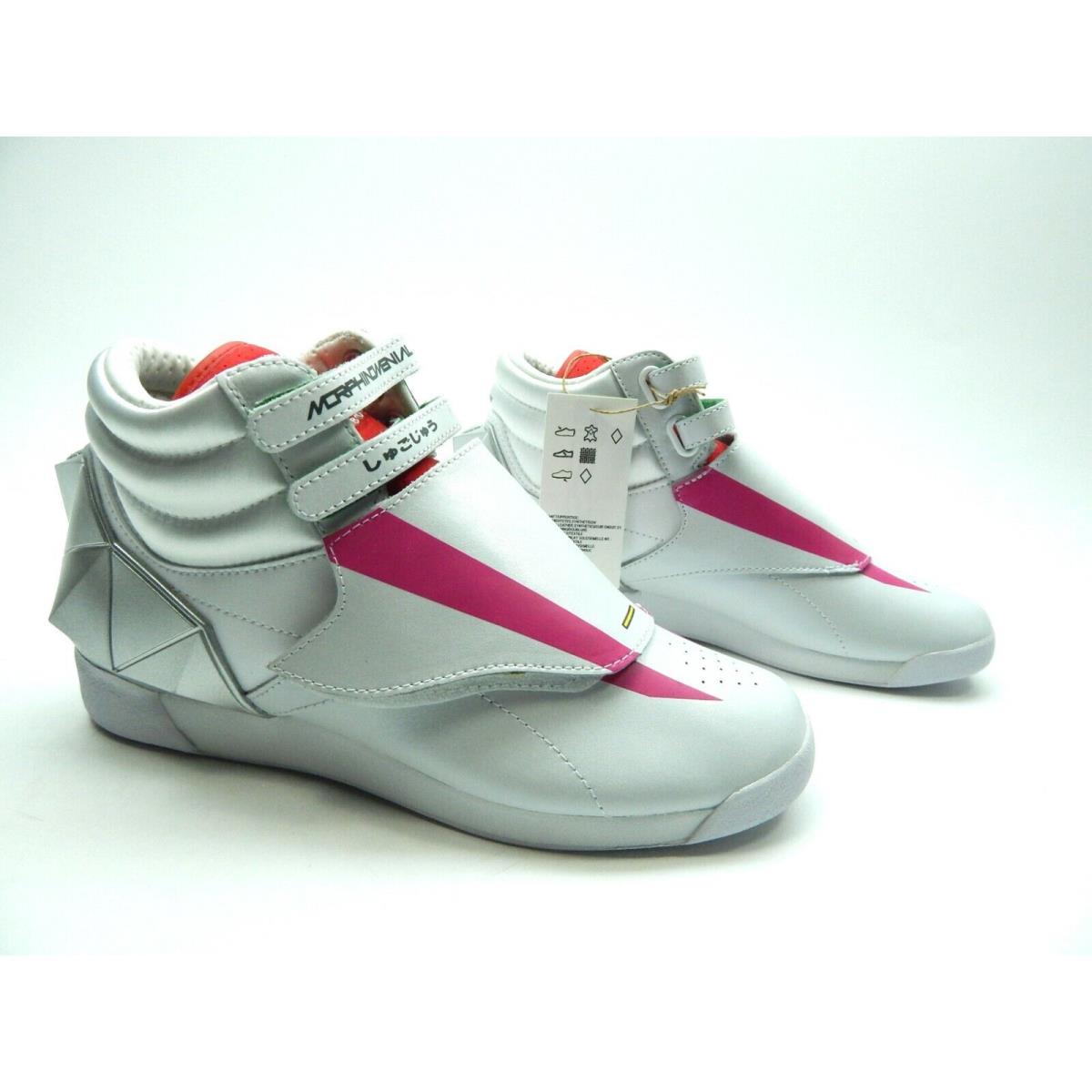 Reebok Women`s F/s HI Classic Pterodactzy Zord White Pink Shoes Size 6.5
