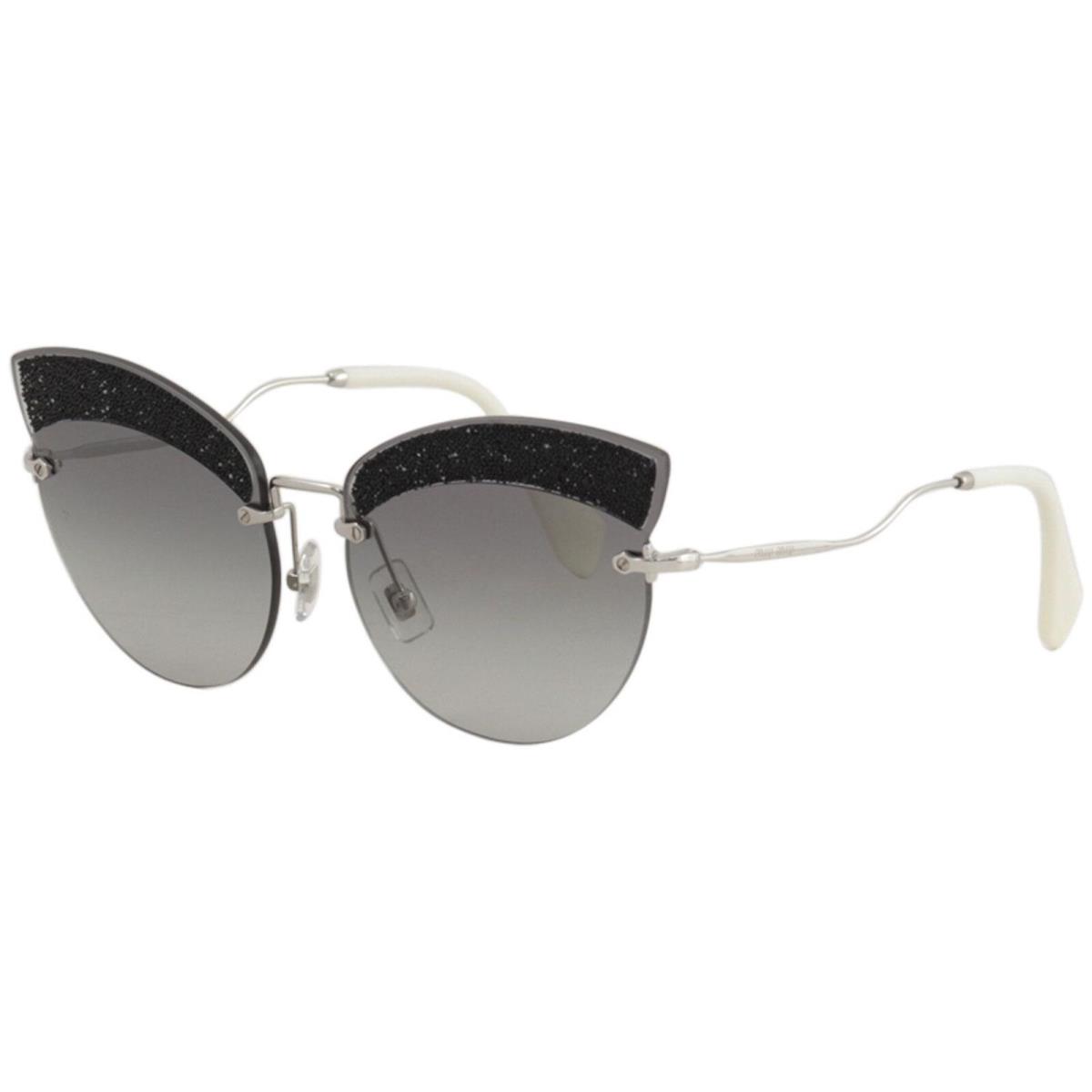 Miu Miu Women`s MU58TS MU/58/TS U983M1 Silver/black Cateye Sunglasses 65mm