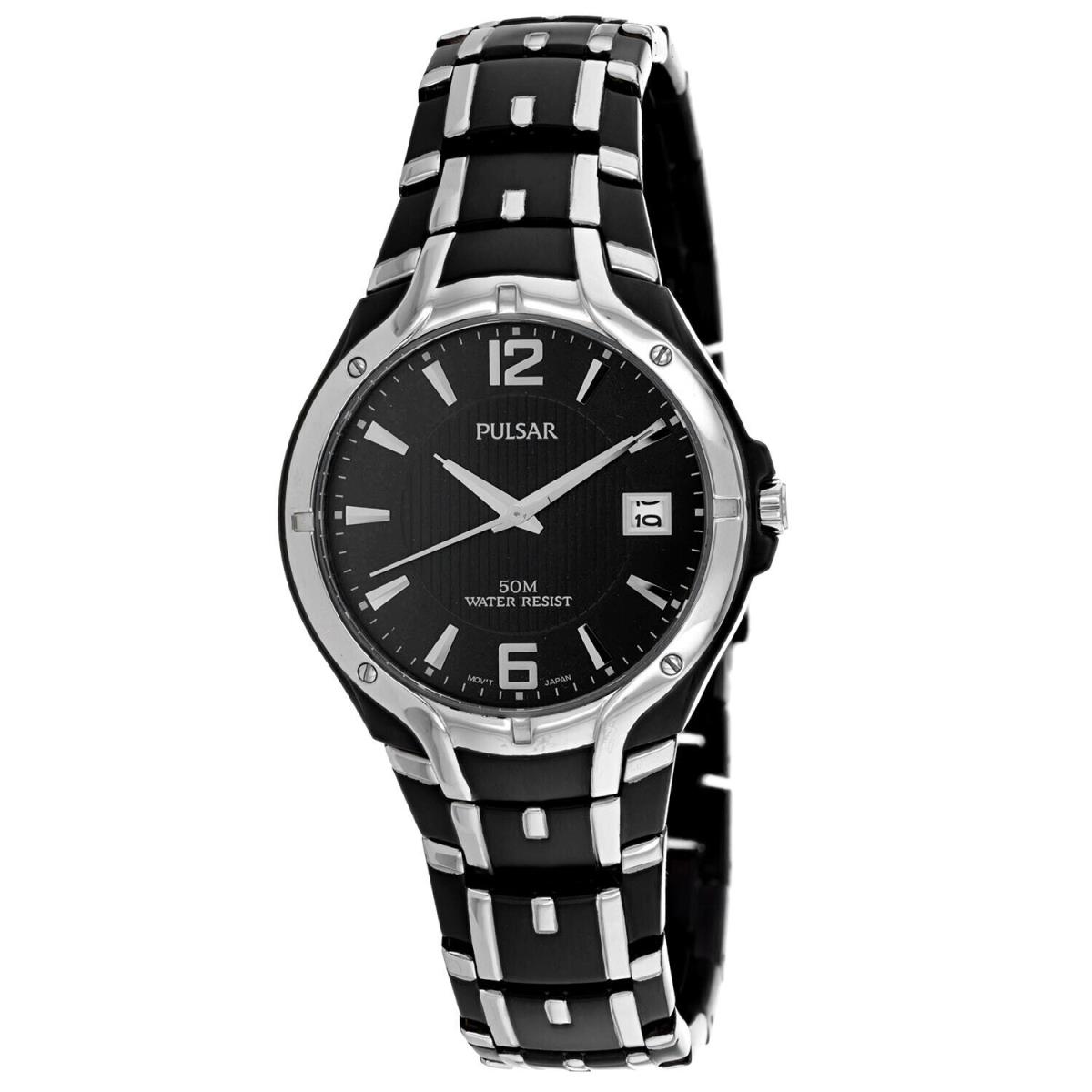 Pulsar Men`s Classic Black Dial Watch - PXH521 - Dial: Black, Band: Black