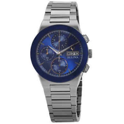 Bulova Millennia Chronograph Quartz Blue Dial Men`s Watch 98C143