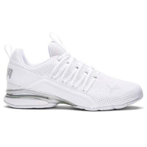 Puma Axelion Perforated Lace Up Training Mens White Sneakers Athletic Shoes 194 - White