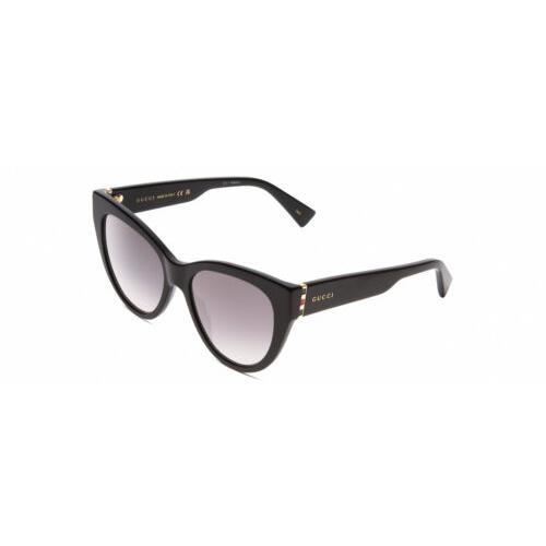 Gucci GG0460S Womens Cateye Full Rim Designer Sunglasses in Black/gold/grey 53mm