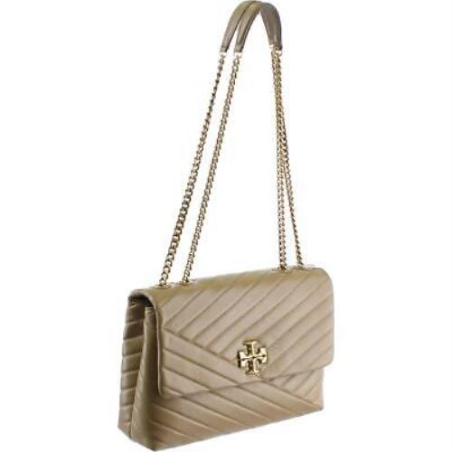 Tory Burch Womens Kira Taupe Leather Shoulder Handbag Purse Medium Bhfo 3942 - Hardware: Gold, Lining: Beige, Handle/Strap: Gold