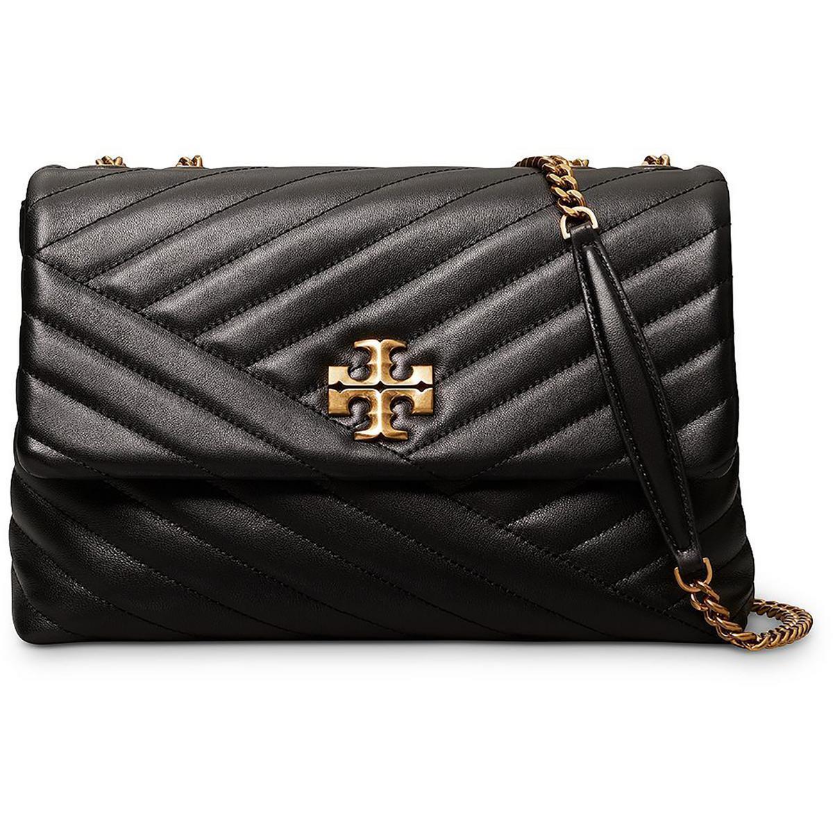 Tory Burch Womens Kira Black Leather Shoulder Handbag Purse Medium Bhfo 3926