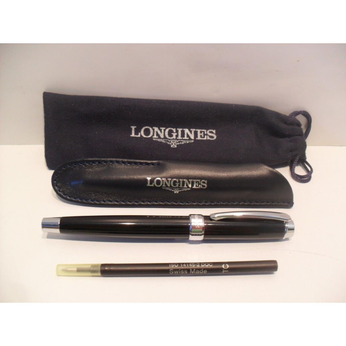 Longines Watch Pen - Stunning Black SS - - Leather Case Refill