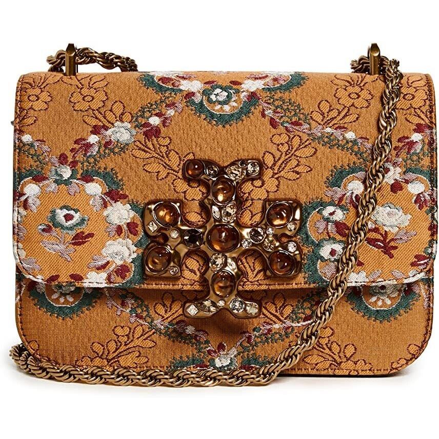 Tory Burch Womens Eleanor Brocade Snap Crossbody Floral Small Shoulder Bag