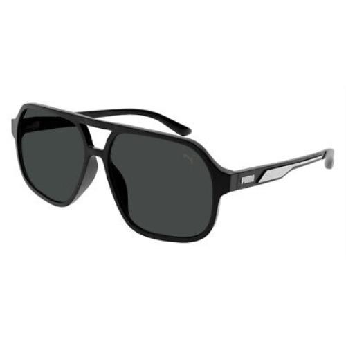 Puma PU0368S Sunglasses Men Black / Smoke Aviator 60mm