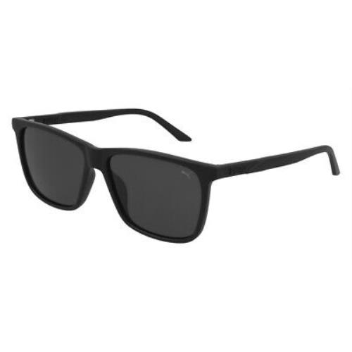 Puma PU0322S Men Sunglasses Rectangle Black 58mm